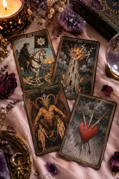 Cartas difíciles del tarot: La Muerte, La Torre, El Diablo y el Tres de Espadas